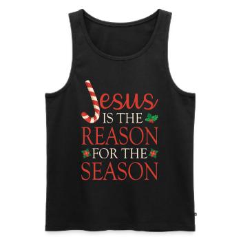 Jesus Is The Reason For The Season Weihnachten - Männer Premium Bio Tank Top - Schwarz - Vorne - Michal (187cm)