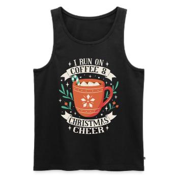 Café et de Noël Noël - Débardeur bio Premium Homme - noir - Devant - Michal (187cm)