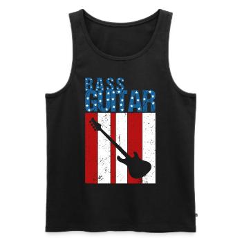 Amerikanische Flaggen -Bassgitarre patriotische Mu - Männer Premium Bio Tank Top - Schwarz - Vorne - Michal (187cm)