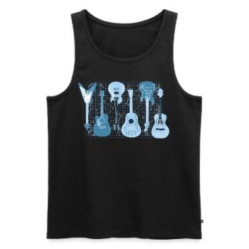 Retro akustische E -Gitarren -String -Instrument Ä - Männer Premium Bio Tank Top - Schwarz - Vorne - Michal (187cm)