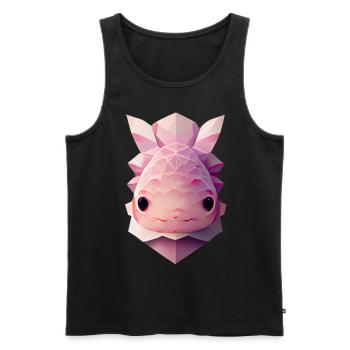 Nettes Axolotl Polygon niedriger Poly Axolotl Gesi - Männer Premium Bio Tank Top - Schwarz - Vorne - AI Model Male 178 light (178cm)