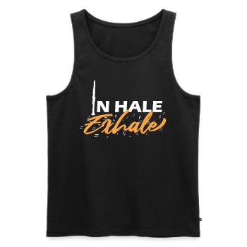 Atmen Sie Ausatmenklarinettenmusiker Klarinettist - Männer Premium Bio Tank Top - Schwarz - Vorne - Michal (187cm)