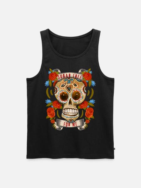 Sugar-Skull, funny sugar skull Sugar-Free - Men's Premium Organic Tank Top - black