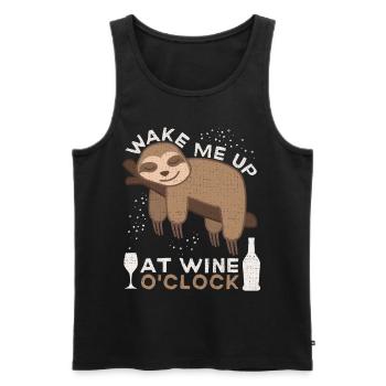 Sloth, funny wine saying, wine drinker Sloth - Men's Premium Organic Tank Top - black - Front - AI Model Male 178 light (178cm)