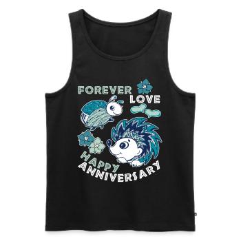 Hochzeitstag, Jubiläum, lustiger Spruch mit Igel - Männer Premium Bio Tank Top - Schwarz - Vorne - AI Model Male 178 light (178cm)