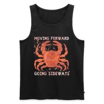Crab, sea crab, crustacean funny saying - Men's Premium Organic Tank Top - black - Front - Michal (187cm)