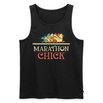 Running Runner Semi-Marathon - Débardeur bio Premium Homme - noir - Devant - Michal (187cm)