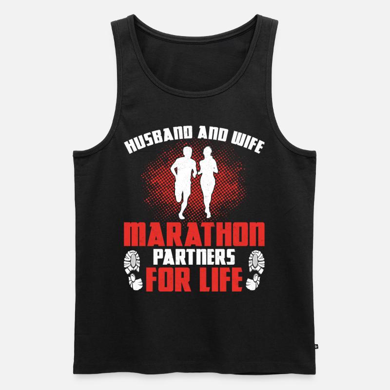 Running Runner Half Marathon - Männer Premium Bio Tank Top - Schwarz