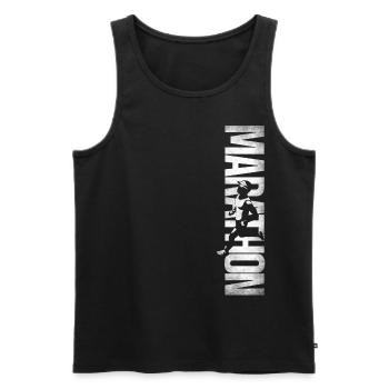 Running Runner Semi-Marathon - Débardeur bio Premium Homme - noir - Devant - Michal (187cm)