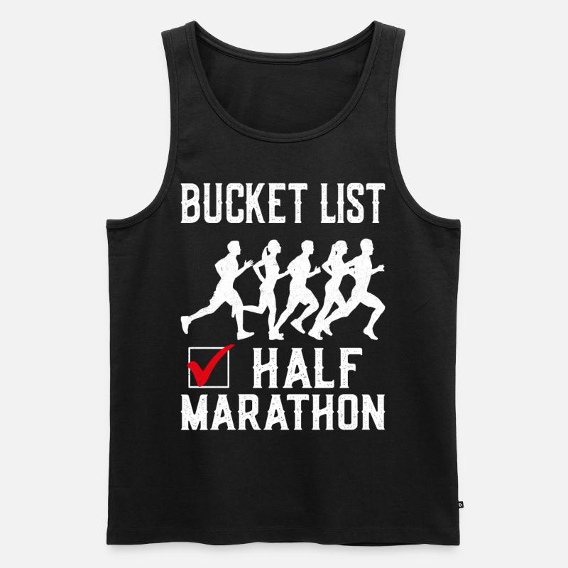 Running Runner Half Marathon - Männer Premium Bio Tank Top - Schwarz