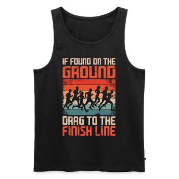 Running Runner Semi-Marathon - Débardeur bio Premium Homme - noir - Devant - Michal (187cm)