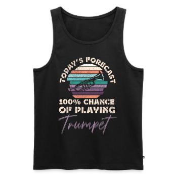 Trumpet Player Vintage Retro - Männer Premium Bio Tank Top - Schwarz - Vorne - Michal (187cm)