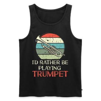 Trumpet Player Vintage Retro I'd - Männer Premium Bio Tank Top - Schwarz - Vorne - Michal (187cm)