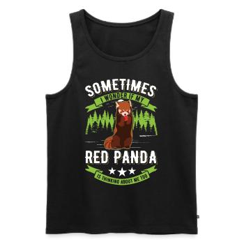 Red Panda Cadeau Chat Ours Panda Rouge - Débardeur bio Premium Homme - noir - Devant - Michal (187cm)