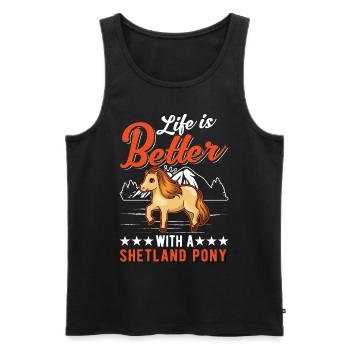 Das Leben ist besser mit einem Roten Panda - Männer Premium Bio Tank Top - Schwarz - Vorne - Michal (187cm)