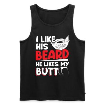 Couples Relationship Beard Lovers - Men's Premium Organic Tank Top - black - Front - AI Model Male 178 light (178cm)