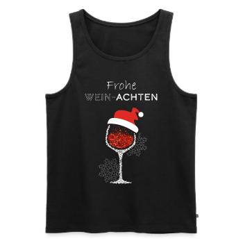 Frohe Weinachten Wein Weintrinker Weinliebhaber - Männer Premium Bio Tank Top - Schwarz - Vorne - Michal (187cm)