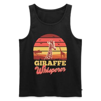 Giraffe Whisperer Safari Giraffe Lovers - Men's Premium Organic Tank Top - black - Front - Michal (187cm)