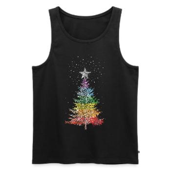 Arbre de Noël Arbre de Noël Arc-en-ciel Couleurs LGBTQ - Débardeur bio Premium Homme - noir - Devant - Michal (187cm)