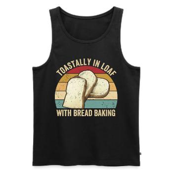 Funny bread baker - Men's Premium Organic Tank Top - black - Front - AI Model Male 178 light (178cm)