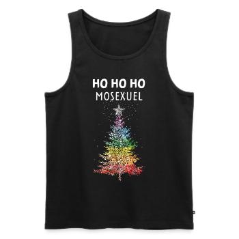 Arbre de Noël gay Arc-en-ciel LGBTQ Pride - Débardeur bio Premium Homme - noir - Devant - Michal (187cm)