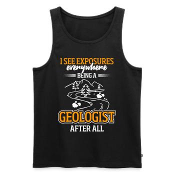 Géologue Géologie Collecte de roches - Débardeur bio Premium Homme - noir - Devant - Michal (187cm)