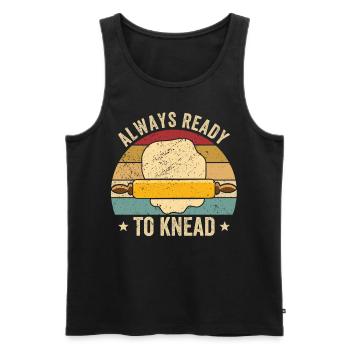 Funny bread baker - Men's Premium Organic Tank Top - black - Front - AI Model Male 178 light (178cm)