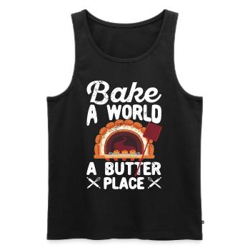 Lustiger Brotbacken-Bäcker - Männer Premium Bio Tank Top - Schwarz - Vorne - AI Model Male 178 light (178cm)