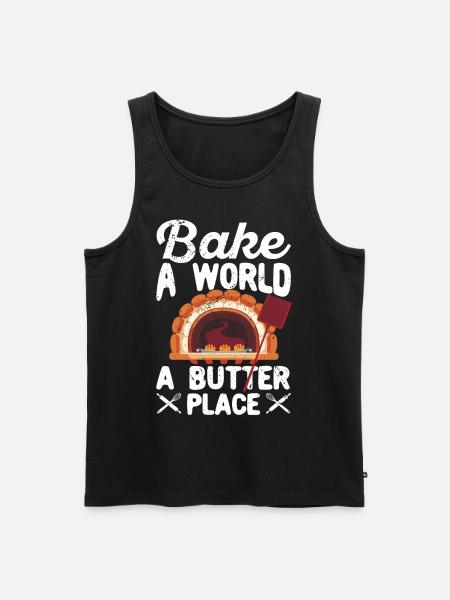 Lustiger Brotbacken-Bäcker - Männer Premium Bio Tank Top - Schwarz