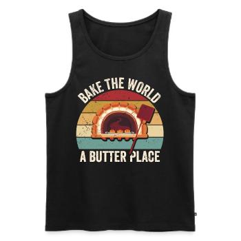 Funny bread baker - Men's Premium Organic Tank Top - black - Front - Michal (187cm)