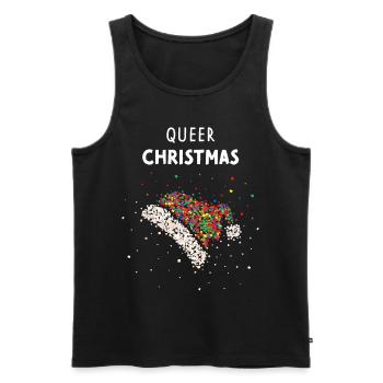Chapeau de Noël queer LGBTQ Pride - Débardeur bio Premium Homme - noir - Devant - Michal (187cm)