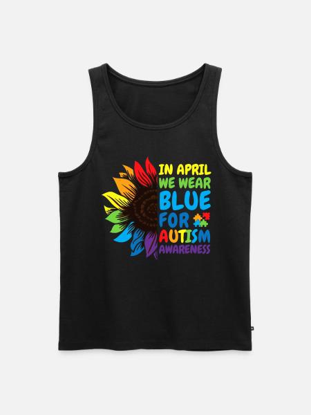 Autismus-Bewusstsein Sonnenblume - Männer Premium Bio Tank Top - Schwarz