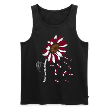 Tournesol de sensibilisation au cancer du larynx - Débardeur bio Premium Homme - noir - Devant - Michal (187cm)