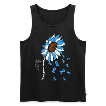 Prostate Cancer Awareness Sunflower - Men's Premium Organic Tank Top - black - Front - Michal (187cm)