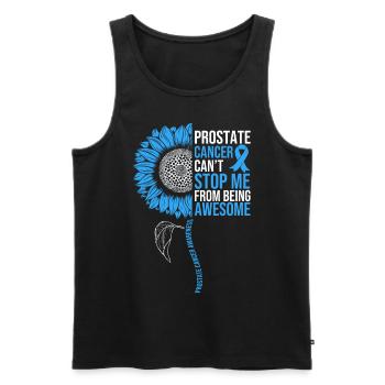 Prostate Cancer Awareness Sunflower - Men's Premium Organic Tank Top - black - Front - Michal (187cm)