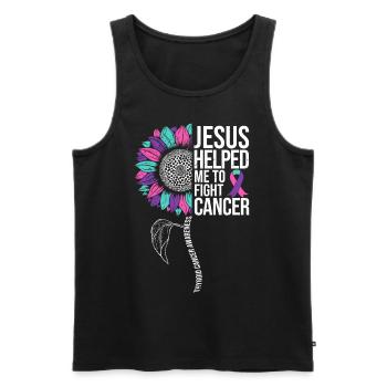 Thyriode Cancer Awareness Tournesol - Débardeur bio Premium Homme - noir - Devant - Michal (187cm)