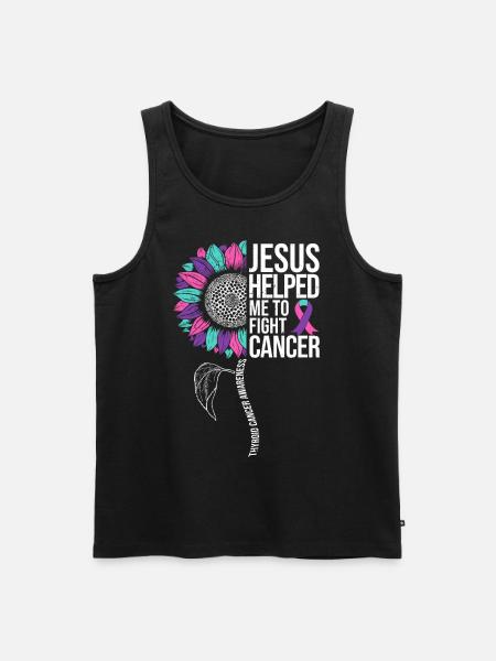 Thyriod Cancer Awareness Sunflower - Men's Premium Organic Tank Top - black