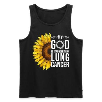 Lungenkrebs Awareness Sonnenblume - Männer Premium Bio Tank Top - Schwarz - Vorne - Michal (187cm)