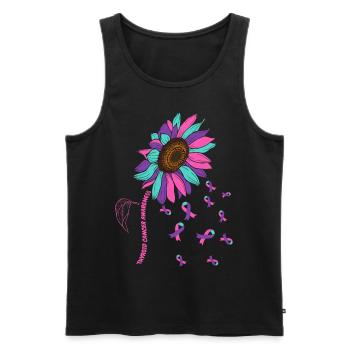 Thyriod Cancer Awareness Sonnenblume - Männer Premium Bio Tank Top - Schwarz - Vorne - Michal (187cm)