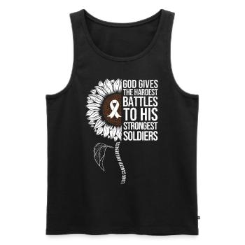 Lungenkrebs Awareness Sonnenblume - Männer Premium Bio Tank Top - Schwarz - Vorne - Michal (187cm)