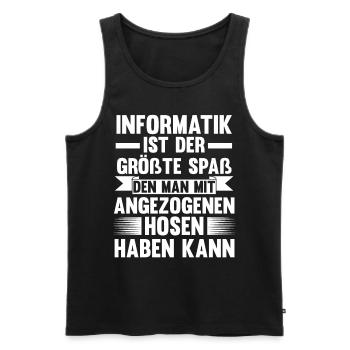 Programmierer IT Fachmann Informatiker Informatik - Männer Premium Bio Tank Top - Schwarz - Vorne - Michal (187cm)