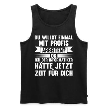 Programmierer IT Fachmann Informatiker Informatik - Männer Premium Bio Tank Top - Schwarz - Vorne - AI Model Male 178 light (178cm)