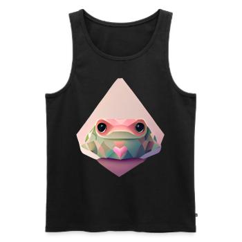 Polygon Frosch süße niedrige Poly -Kröte - Männer Premium Bio Tank Top - Schwarz - Vorne - AI Model Male 178 light (178cm)
