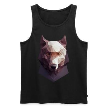 Polygon Wolfkopf niedrige Poly Wölfe - Männer Premium Bio Tank Top - Schwarz - Vorne - AI Model Male 178 light (178cm)