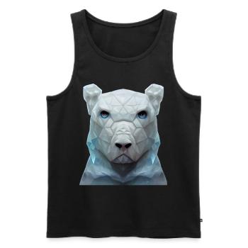 Geometrischer Eisbärenkopf Polygon niedrig Polybär - Männer Premium Bio Tank Top - Schwarz - Vorne - AI Model Male 178 light (178cm)