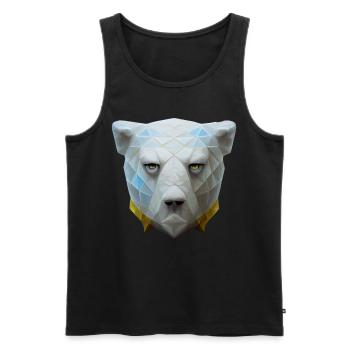Polygon -Eisbärkopf niedrig Poly - Männer Premium Bio Tank Top - Schwarz - Vorne - AI Model Male 178 light (178cm)