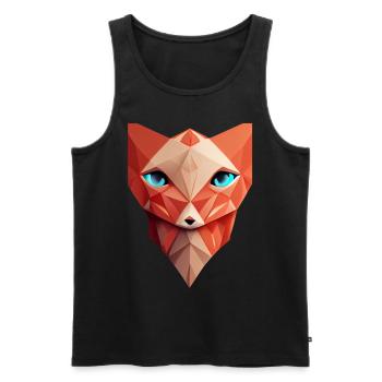 Polygonfuchs Gesicht mit niedrigem Polyfuchskopf - Männer Premium Bio Tank Top - Schwarz - Vorne - AI Model Male 178 light (178cm)