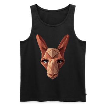 Känguroo -Kopf Low Polygon Geometrisches Tier - Männer Premium Bio Tank Top - Schwarz - Vorne - Michal (187cm)