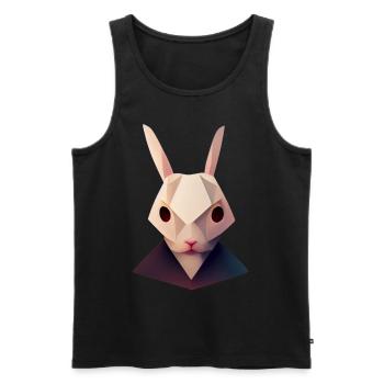Süßes Känguroo -Kopf Polygon Low Poly Animal - Männer Premium Bio Tank Top - Schwarz - Vorne - Michal (187cm)