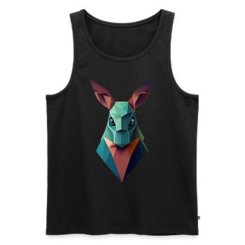 Polygon Känguroo Kopf Low Poly Australian - Männer Premium Bio Tank Top - Schwarz - Vorne - Michal (187cm)